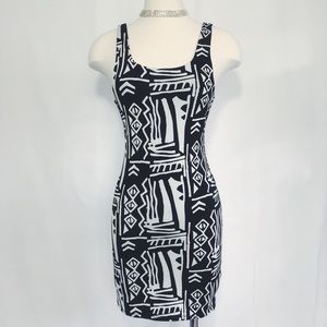 Urban Outfitters geometric black & white minidress